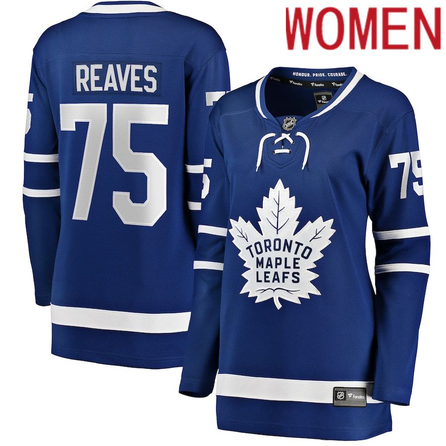 Women Toronto Maple Leafs #75 Ryan Reaves Fanatics Branded Blue Home Breakaway Player NHL Jersey->youth nhl jersey->Youth Jersey